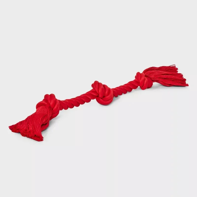 15 Inch Red Rope Dog Toy for Aggressive Chewers