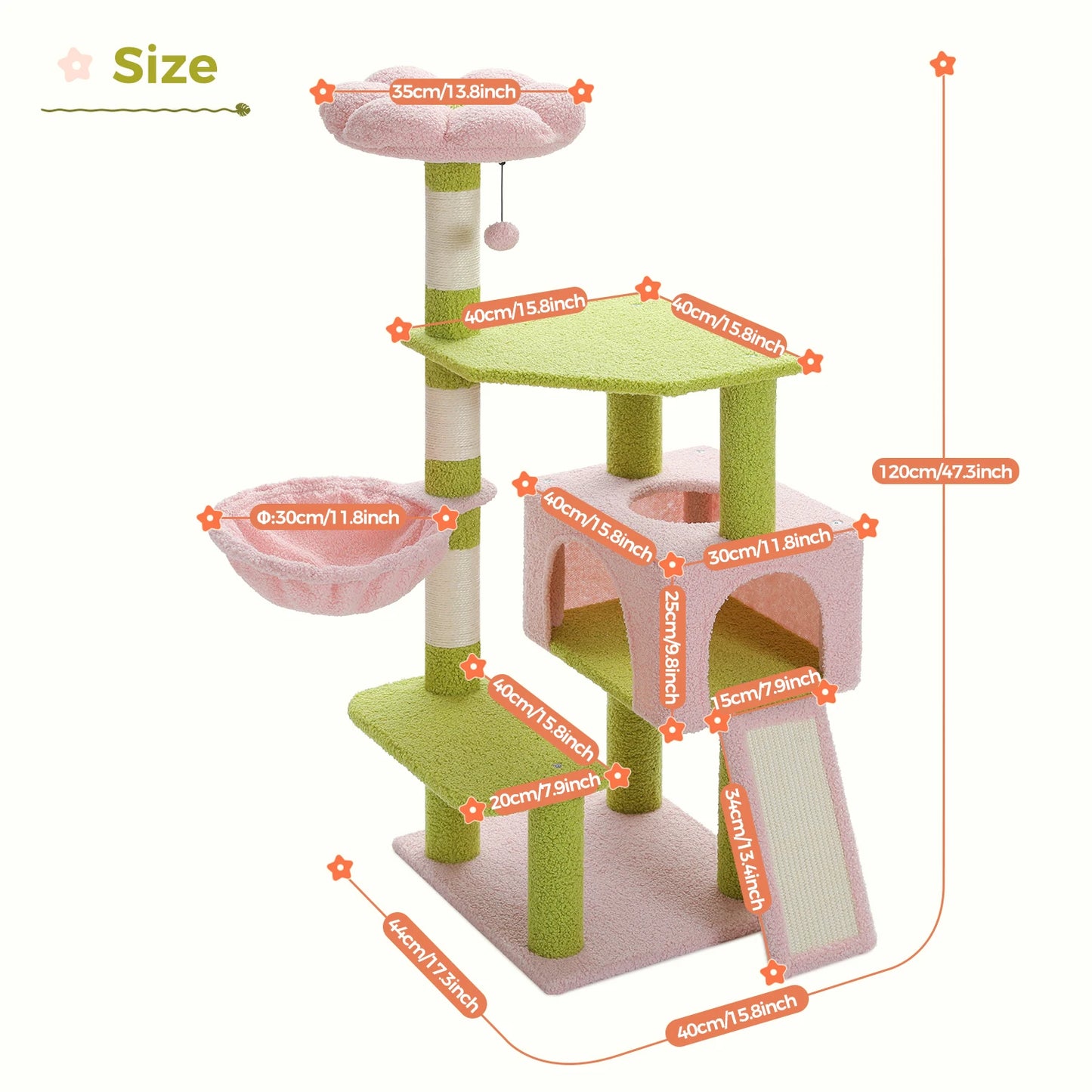 Multi-Level Flower Cat Tree Tower