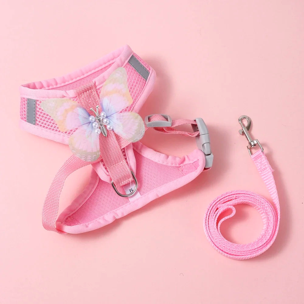 Butterfly Cute Breathable Dog Harness Set