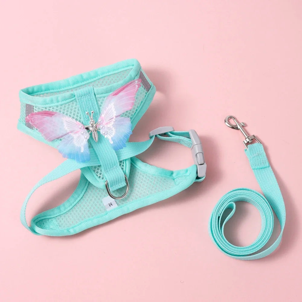 Butterfly Cute Breathable Dog Harness Set