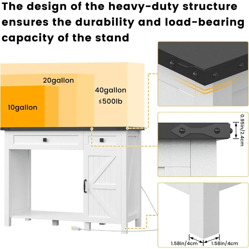 40 Gallon Aquarium Stand With Charging Station