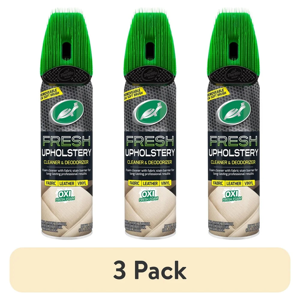 3 Pack Upholstery Cleaner Protector Odor Eliminator with Detachable Scrub Brush Oxy Foam Deep Cleaning Stains and Odors