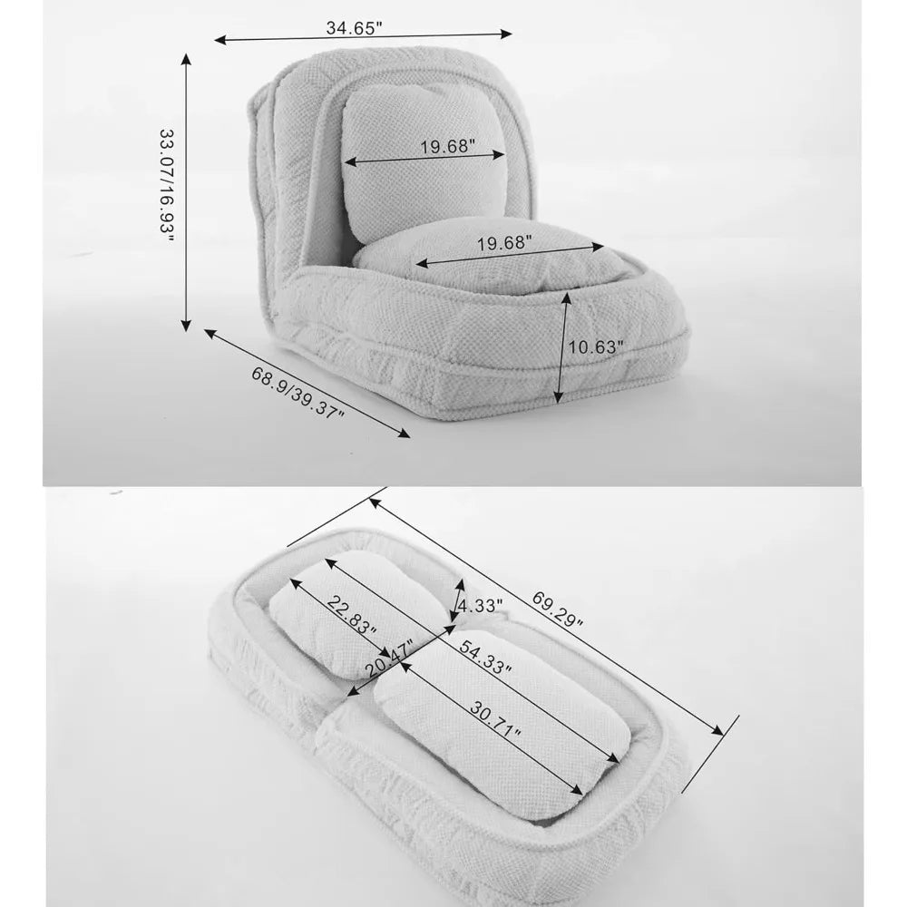 Folding Sofa Chair with 5 Adjustable Positions
