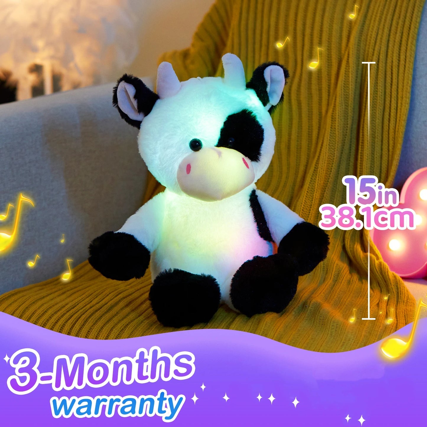 Glowing Dairy Cattle Plush Toy