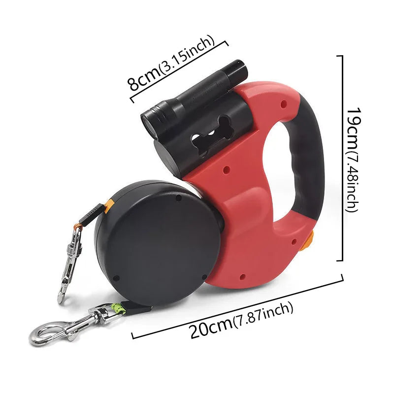 3 in1 Double Head Automatic Retractable Dog leash
