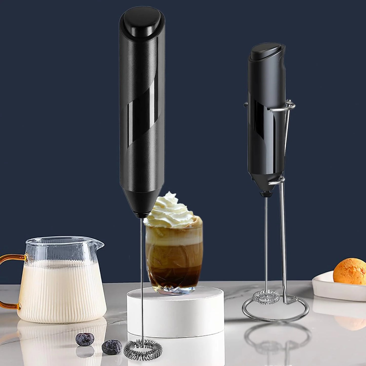 Milk Frother with Stainless Steel Stand