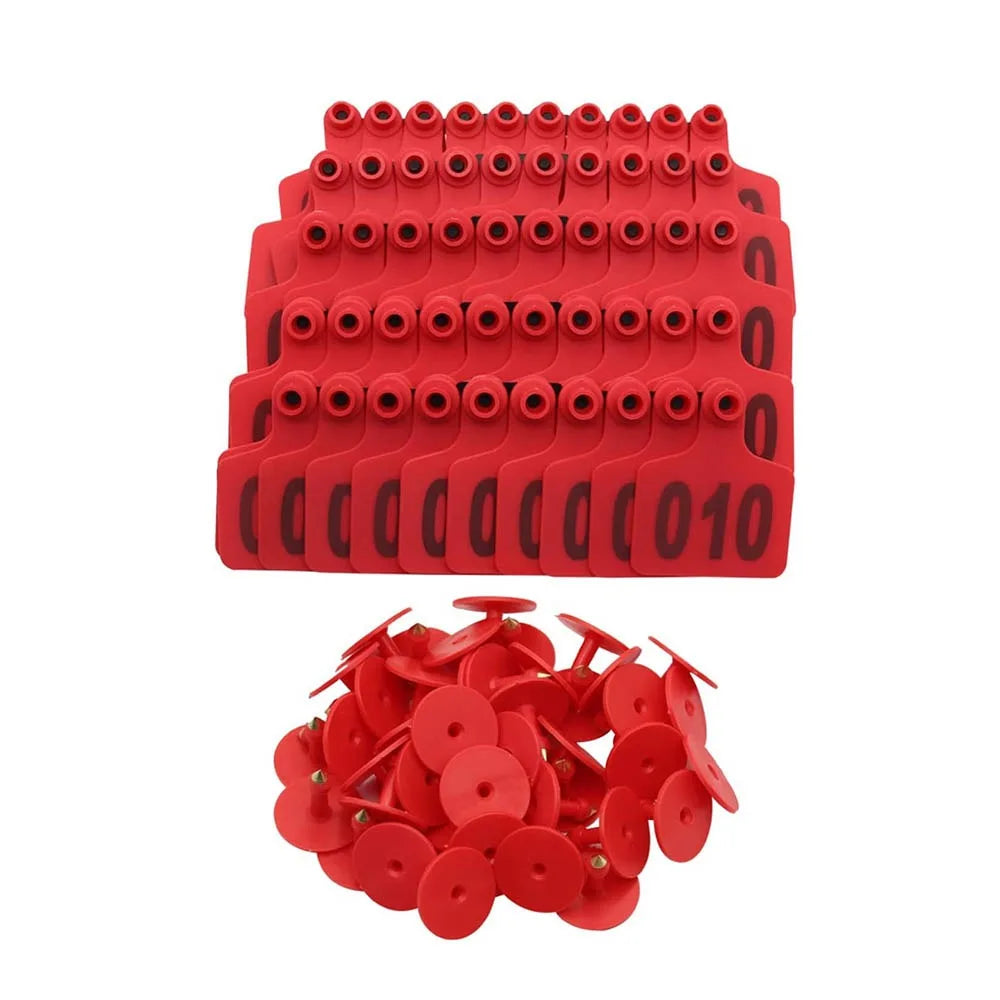 100Pcs 001-100 Numbers Cow Ear Tag