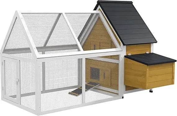 65" Chicken Coop Wooden with Detachable Run