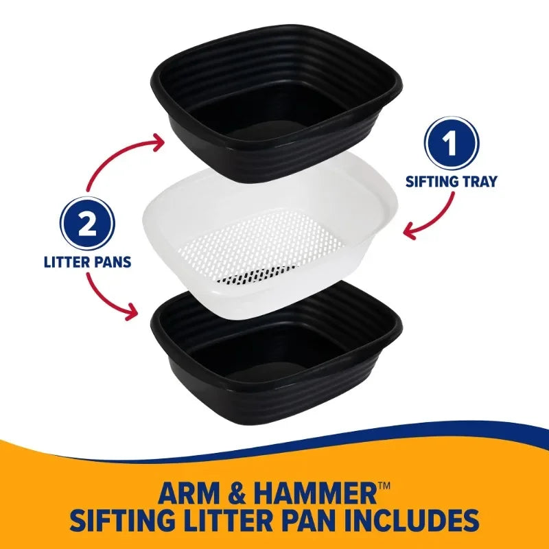 (2 pack) Arm & Hammer Sifting Cat Litter Box