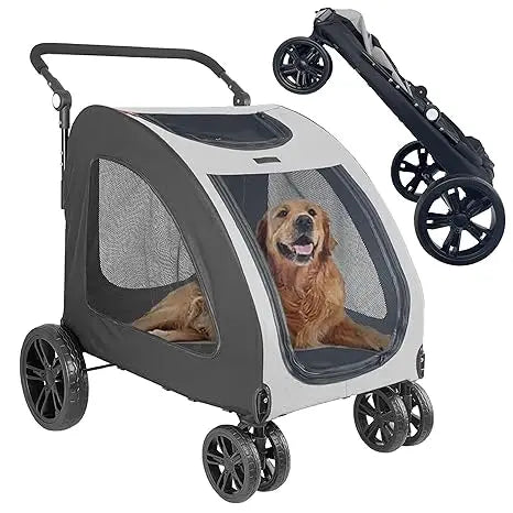 Foldable Pet Jogger Stroller for Large Dogs up to 110 lbs