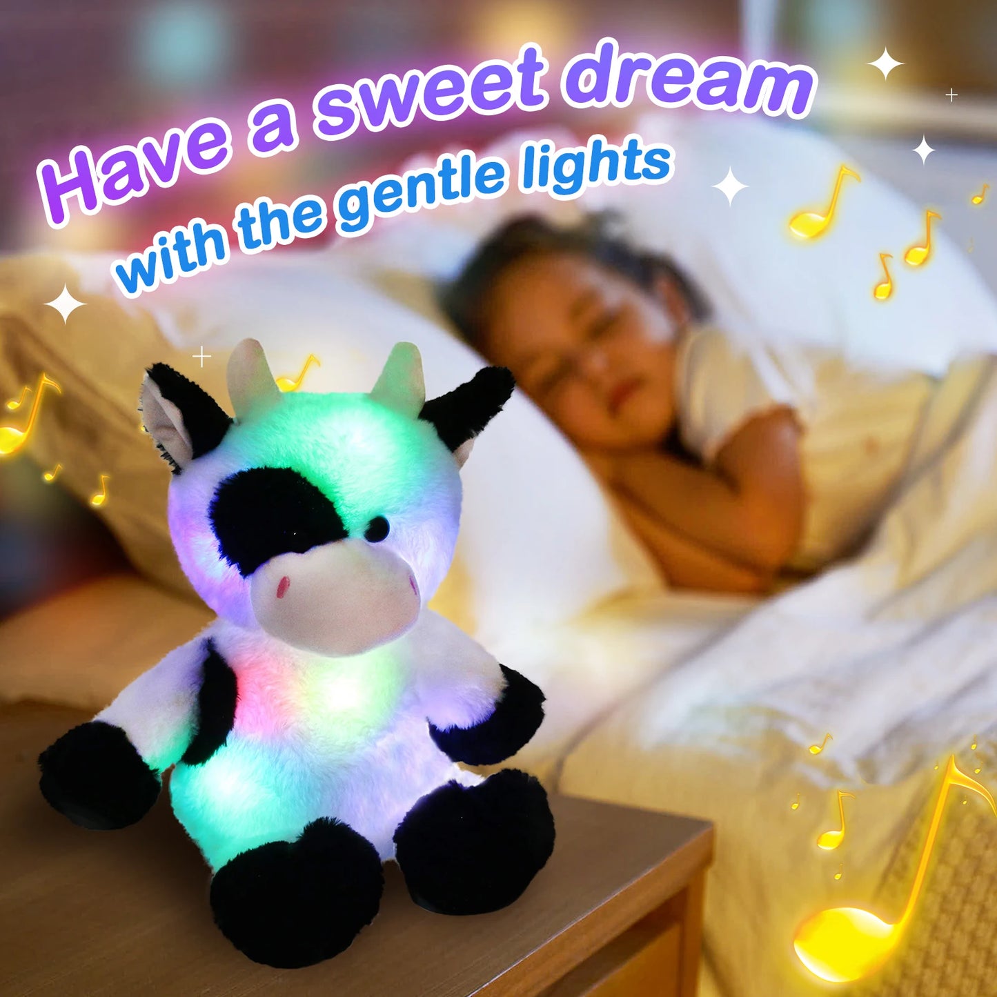 Glowing Dairy Cattle Plush Toy