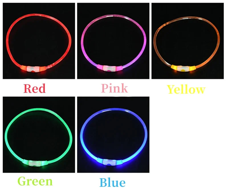 USB Charging Necklace Led Luminous Dog Collar Light