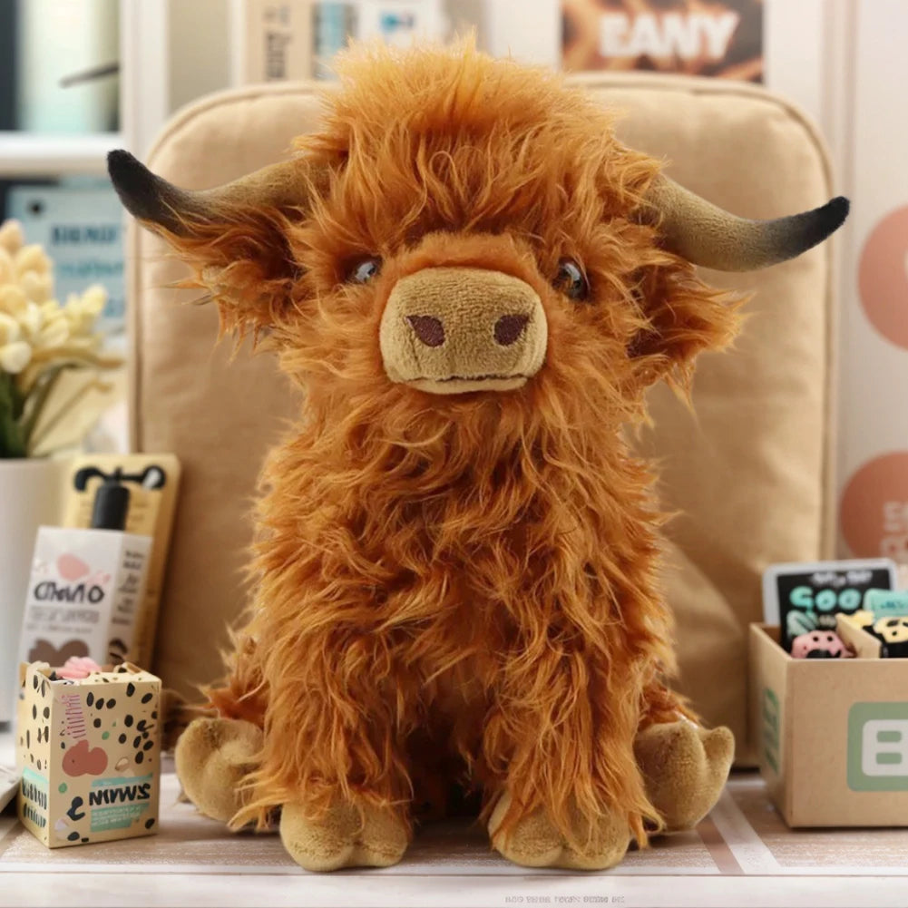 Brown Cute Scottish Highland Cattle Toy