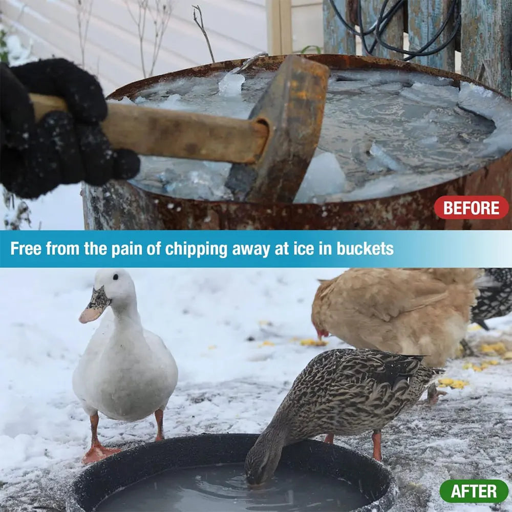 500W Chicken Waterer Heater Aluminum Utility De-Icer for Farm & Livestock