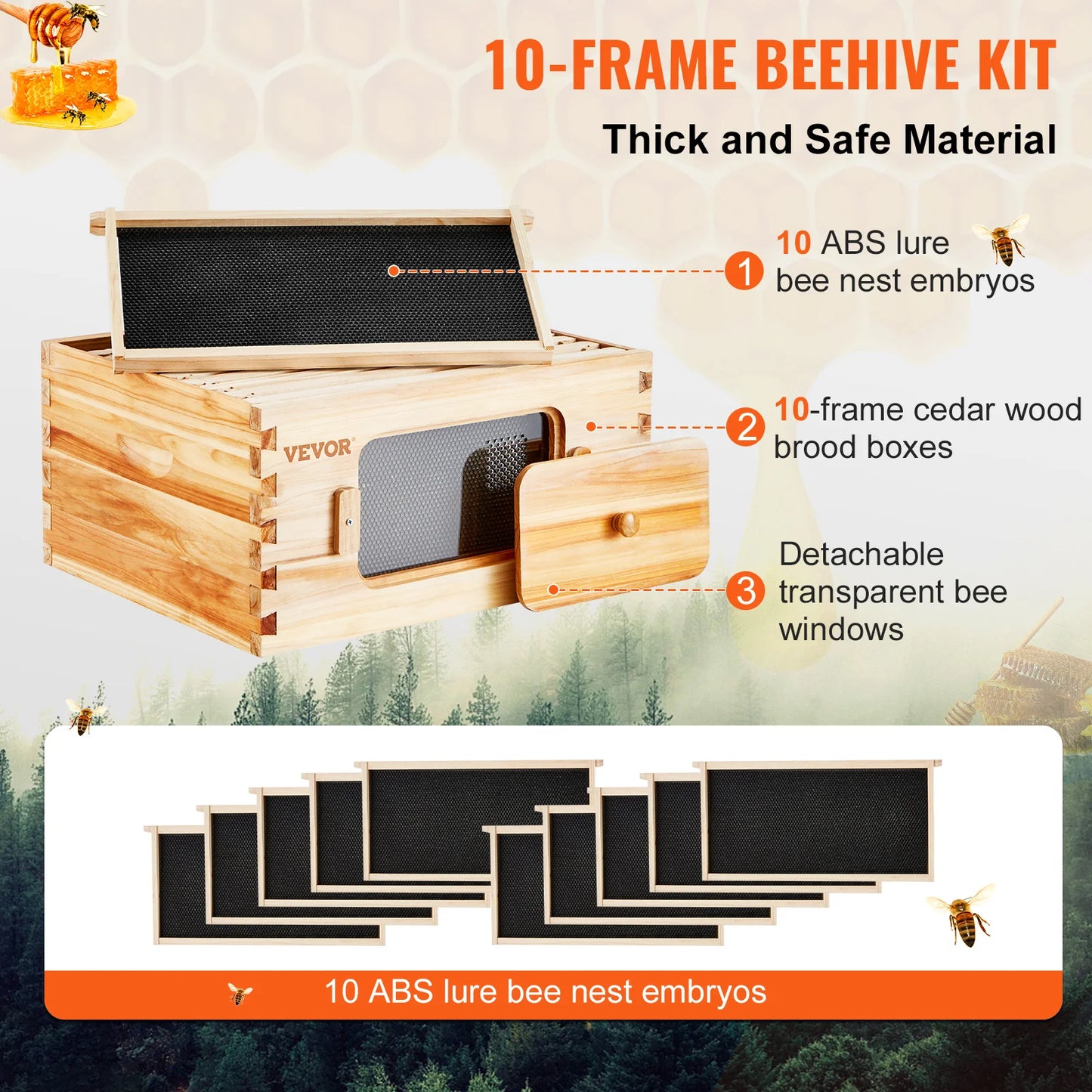 VEVOR Bee Hive Deep Box Starter Kit