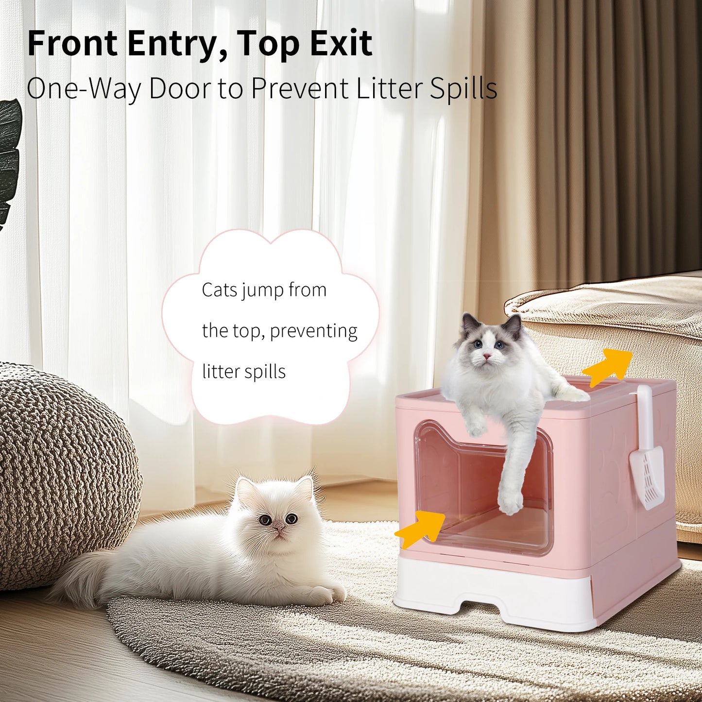 Large Enclosed Cat Litter Box