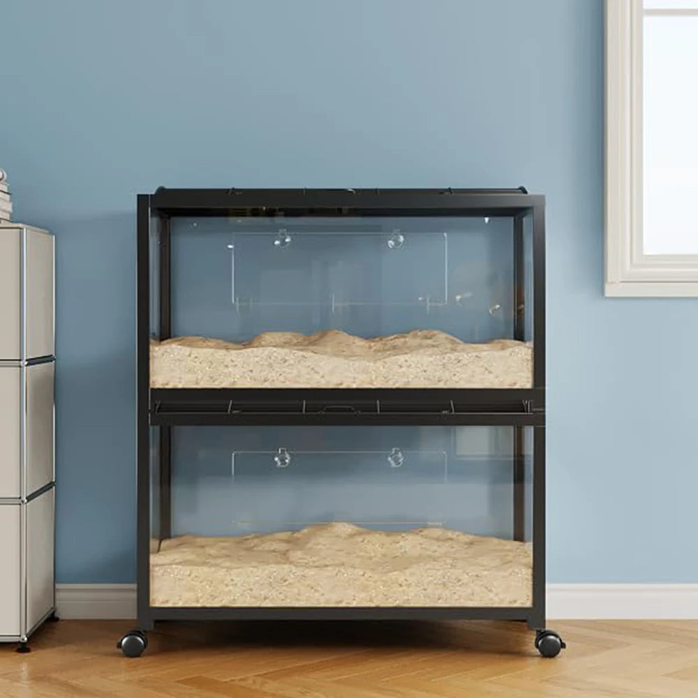 Large Plastic Metal Mouse Cage with Wheels