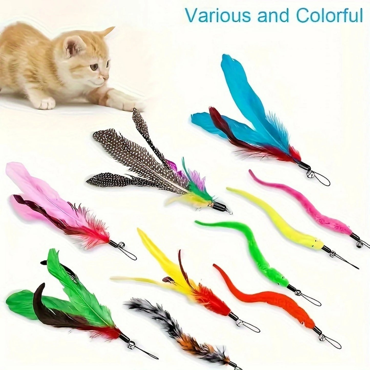 Retractable Cat Teaser Stick Set