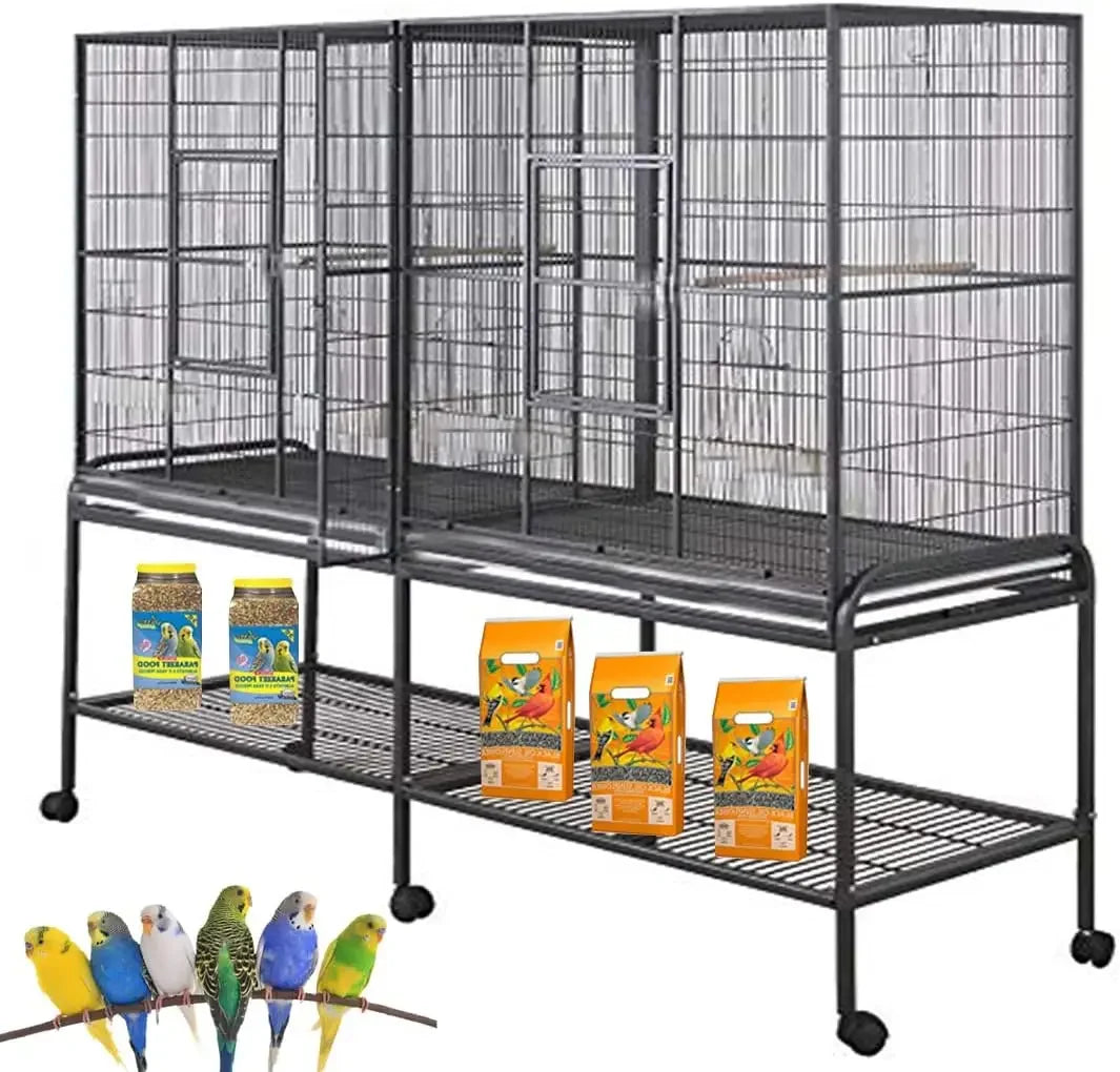 Large Double Birdhouse Treehouse Flight Cage