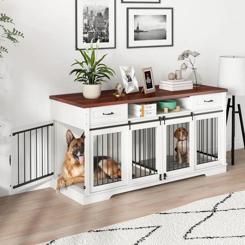 Dog Crate Furniture for 2 Dogs