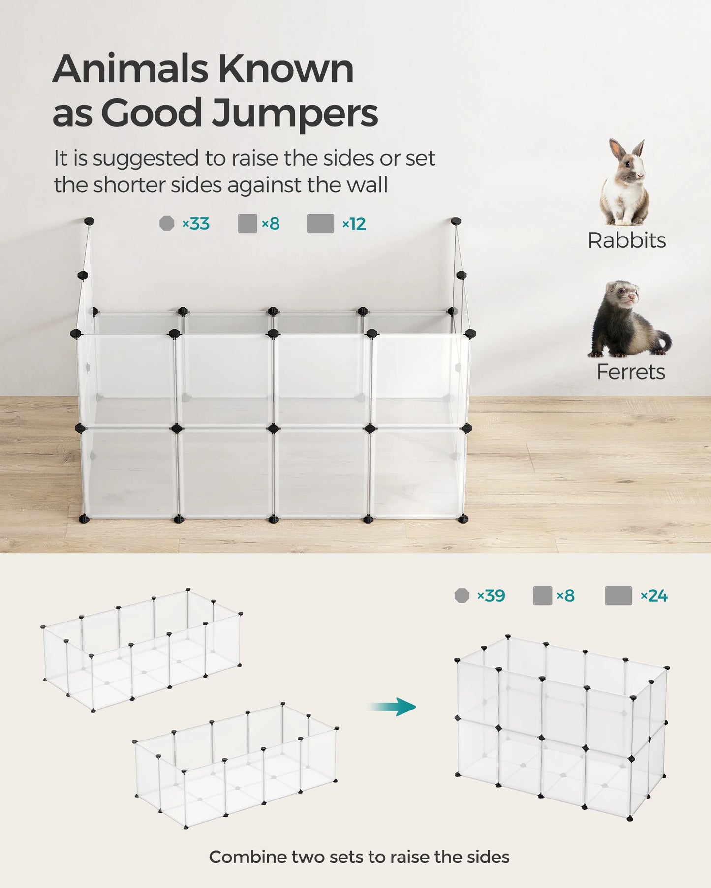 SONGMICS Pet Playpen with Floor