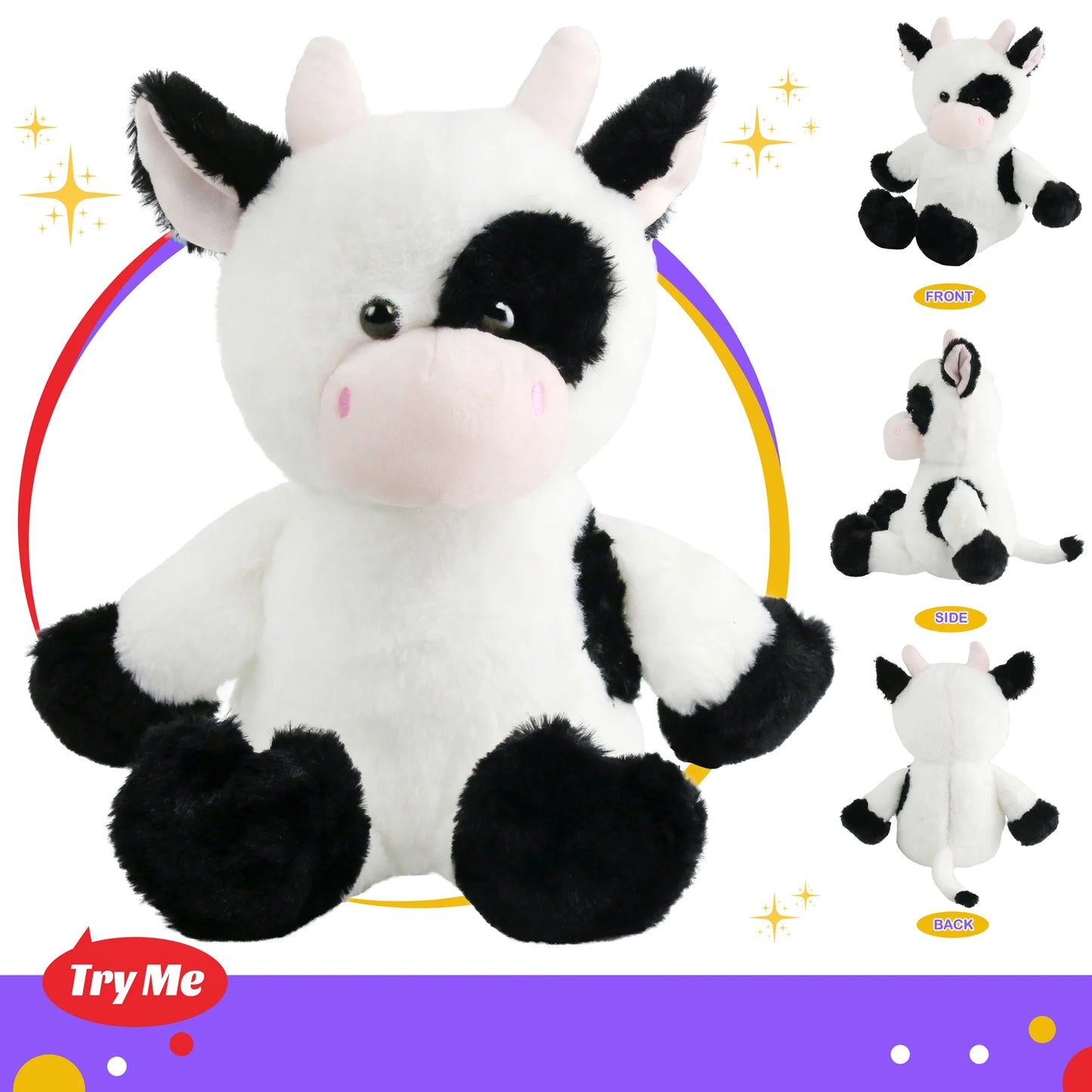 Glowing Dairy Cattle Plush Toy