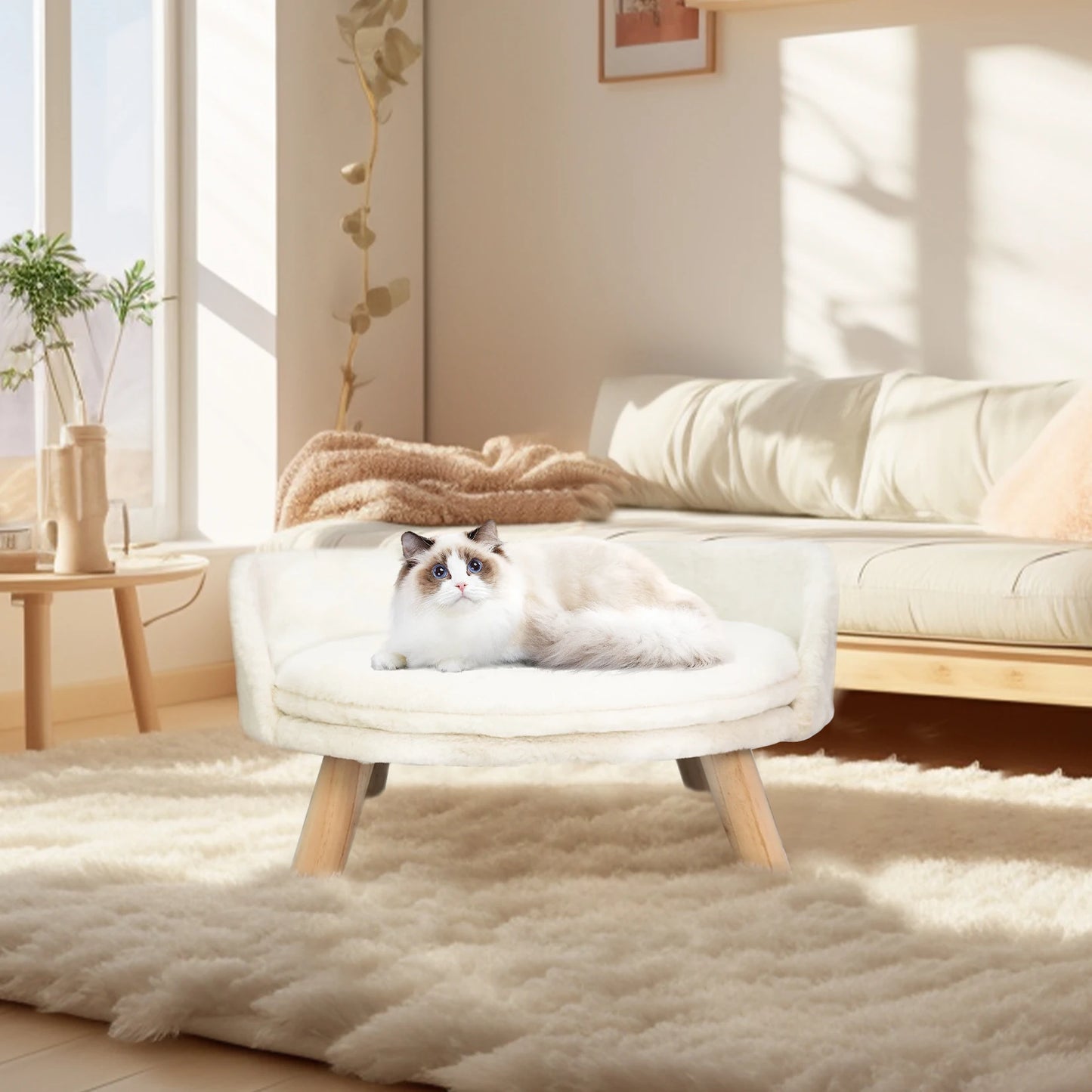 Pet Sofa Bed Raised Cat Chair Small Dog Couch Bed