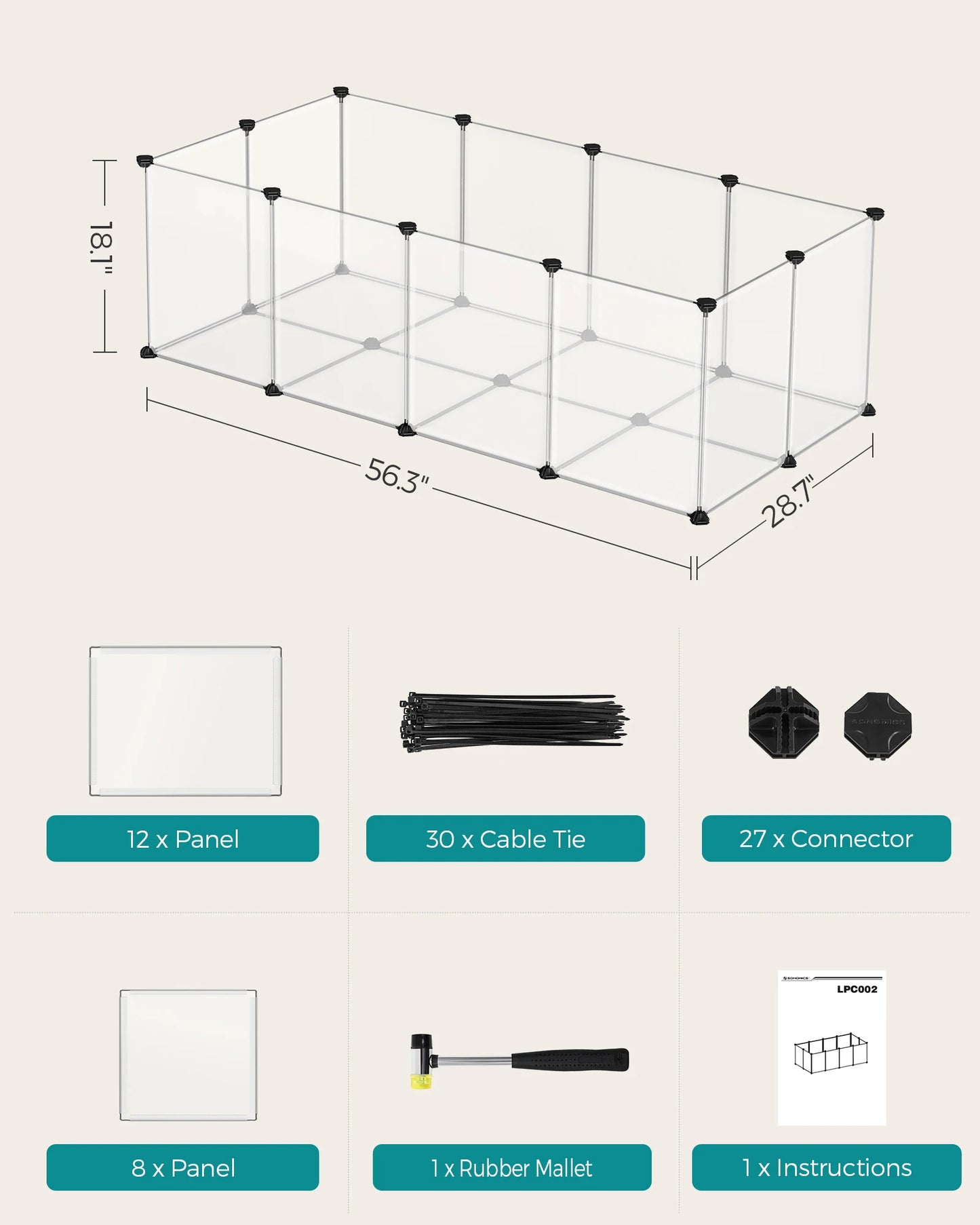 SONGMICS Pet Playpen with Floor