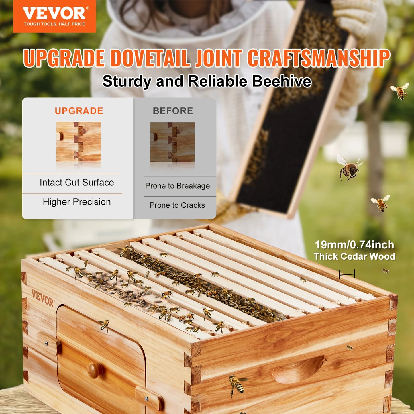 VEVOR Bee Hive Deep Box Starter Kit