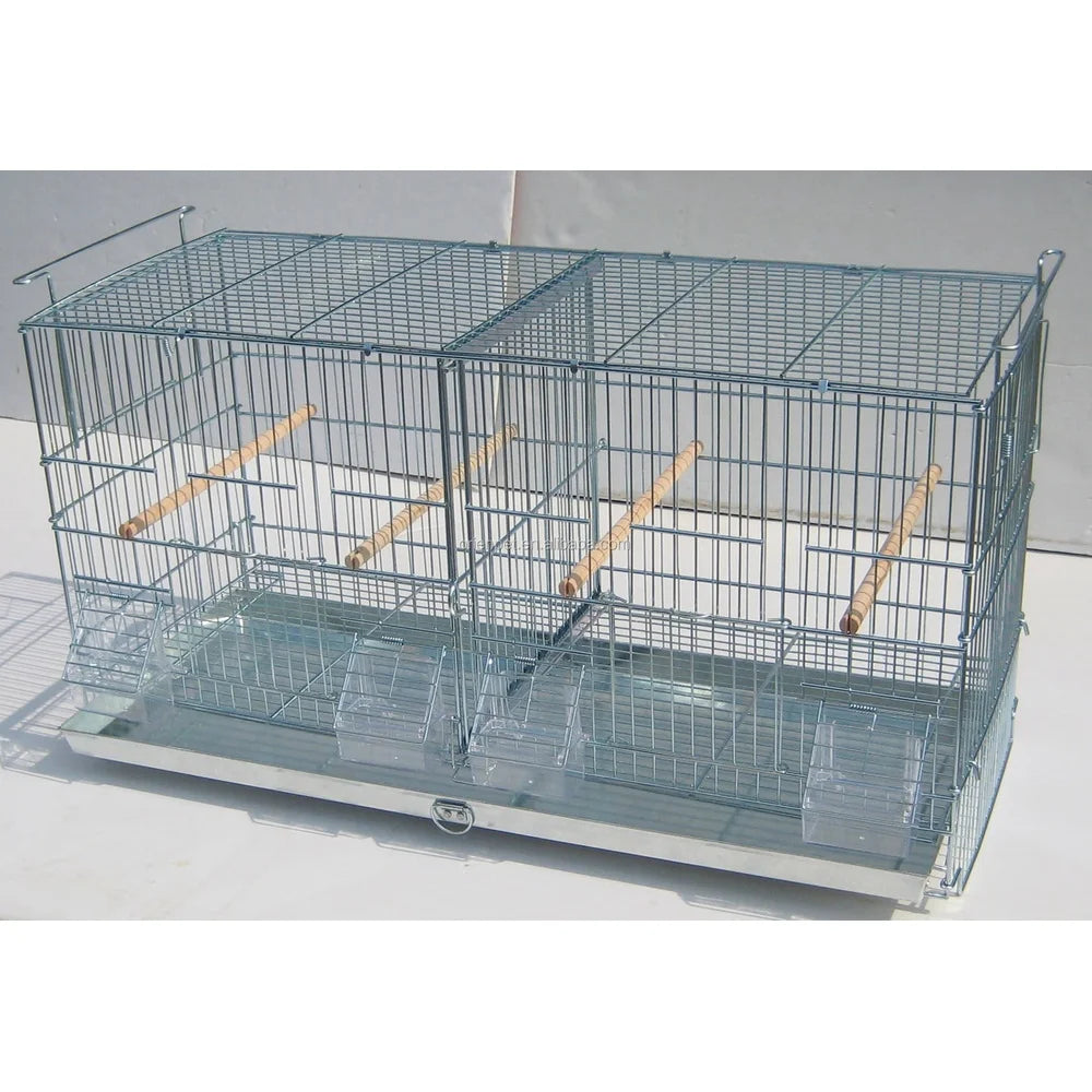 4 Stackable Galvanized Steel Double Breeding Bird Cages