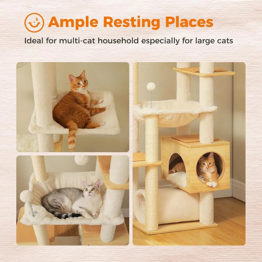 PEQULTI Floor to Ceiling Cat Tree 93.3’’-100.8’’