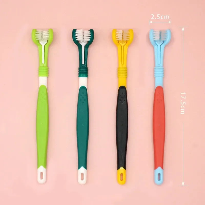 3-Sided Pet Toothbrush Dog Dental Care Cat Cleaning Mouth
