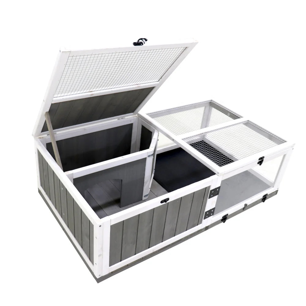 Wooden Turtle House Indoor, Small Animal Turtle Cage Outdoor