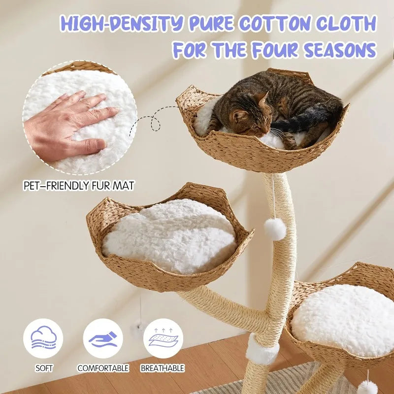 Modern Cat Tree 53" Tall