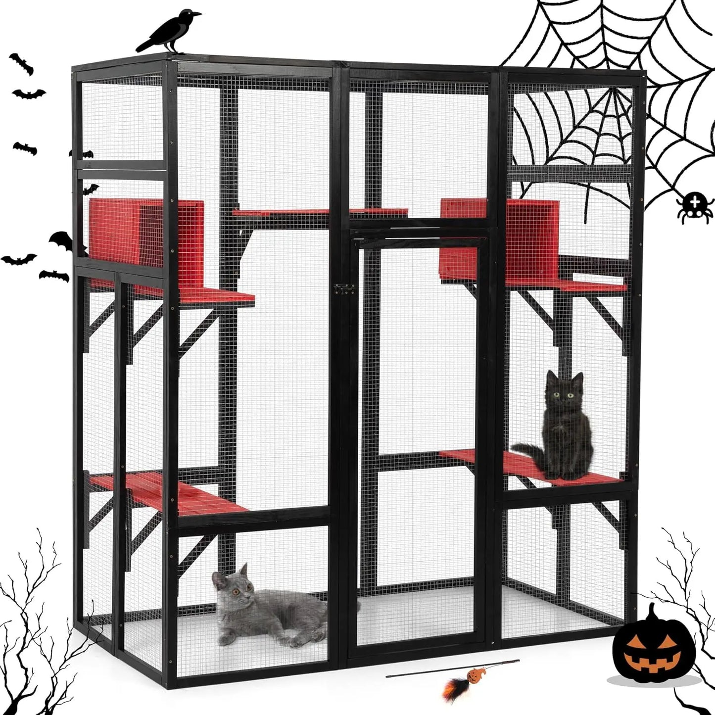 Large Spacious Wooden Catio Outdoor Cat Cage