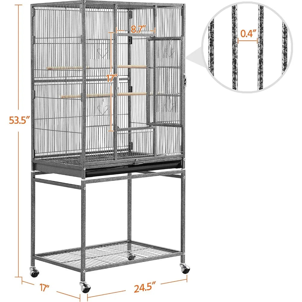 Wrought Iron Standing Large Parrot Parakeet Flight Bird Cage