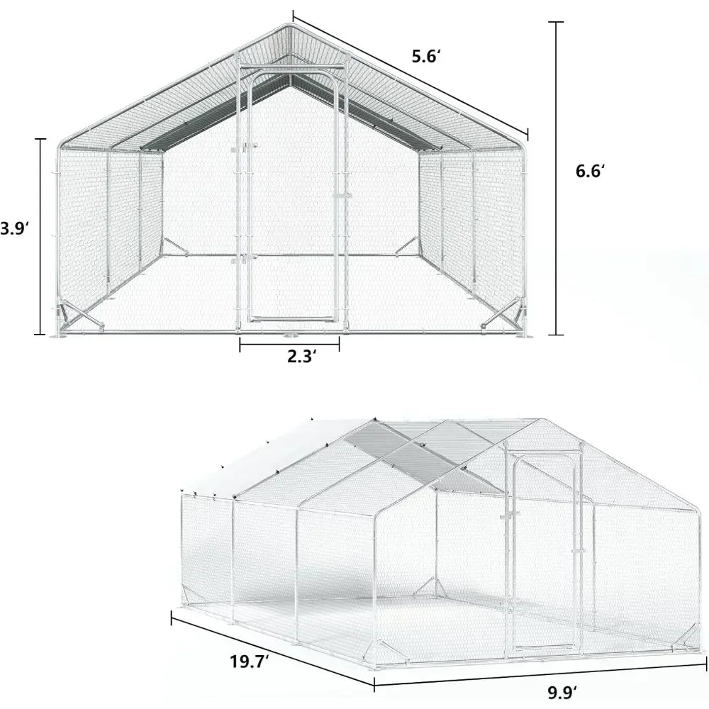 Metal Chicken Coop with Waterproof Cover
