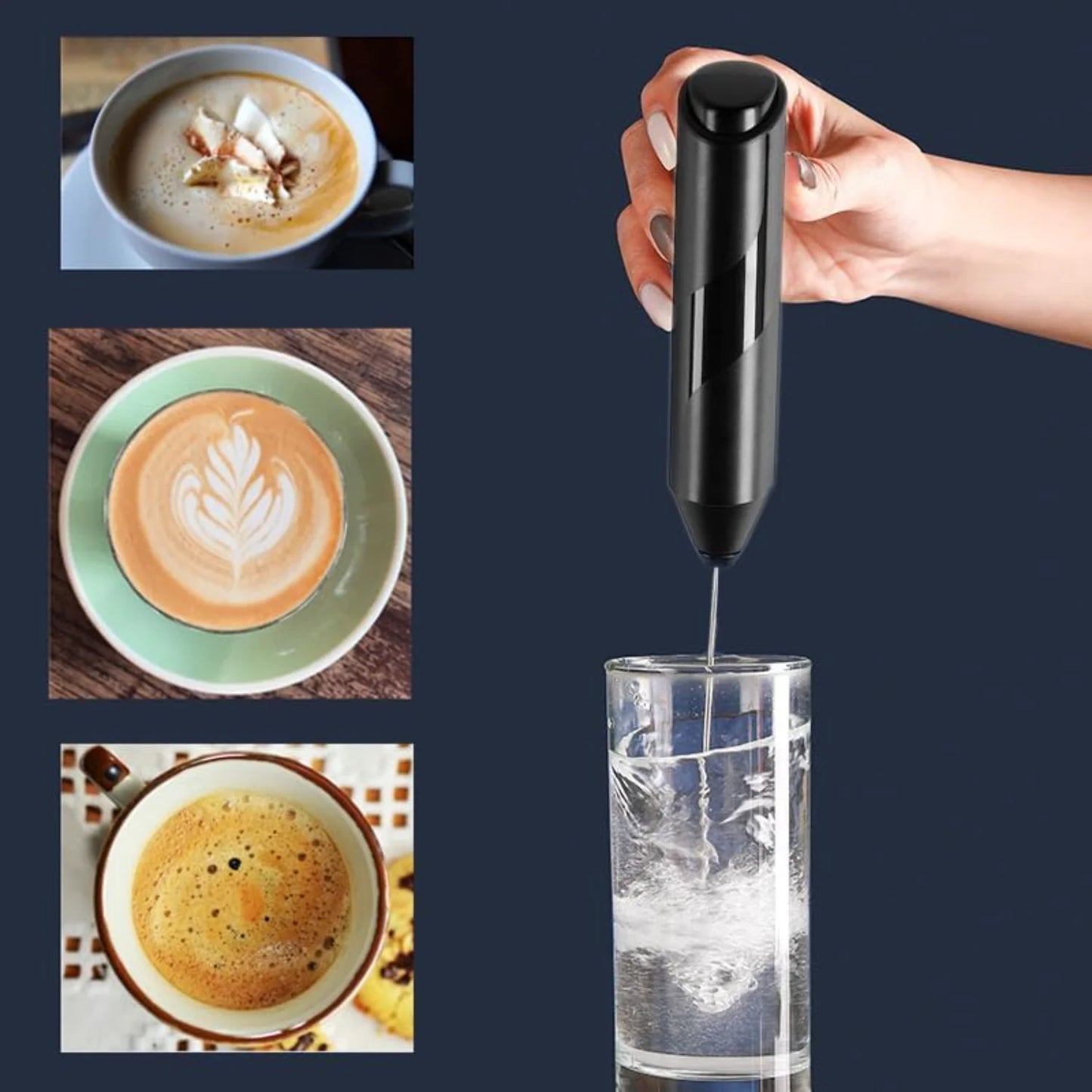 Milk Frother with Stainless Steel Stand