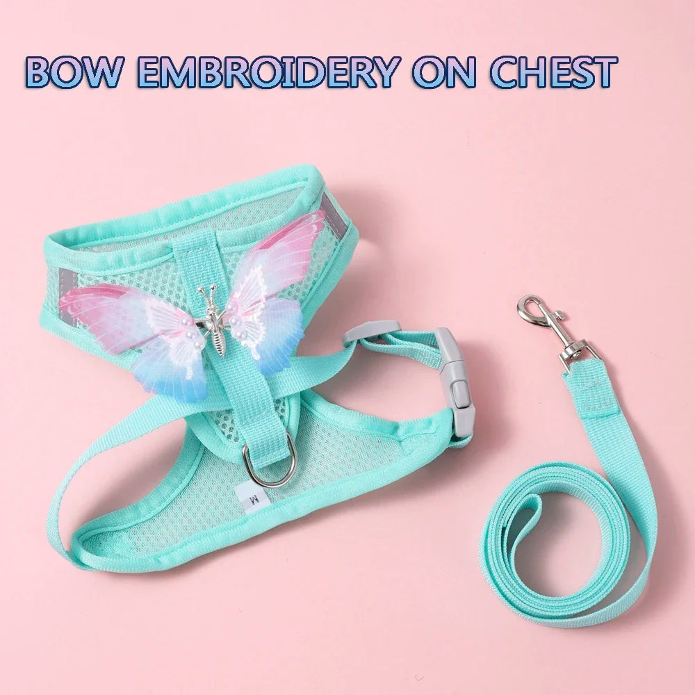 Butterfly Cute Breathable Dog Harness Set