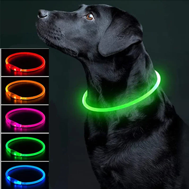 USB Charging Necklace Led Luminous Dog Collar Light