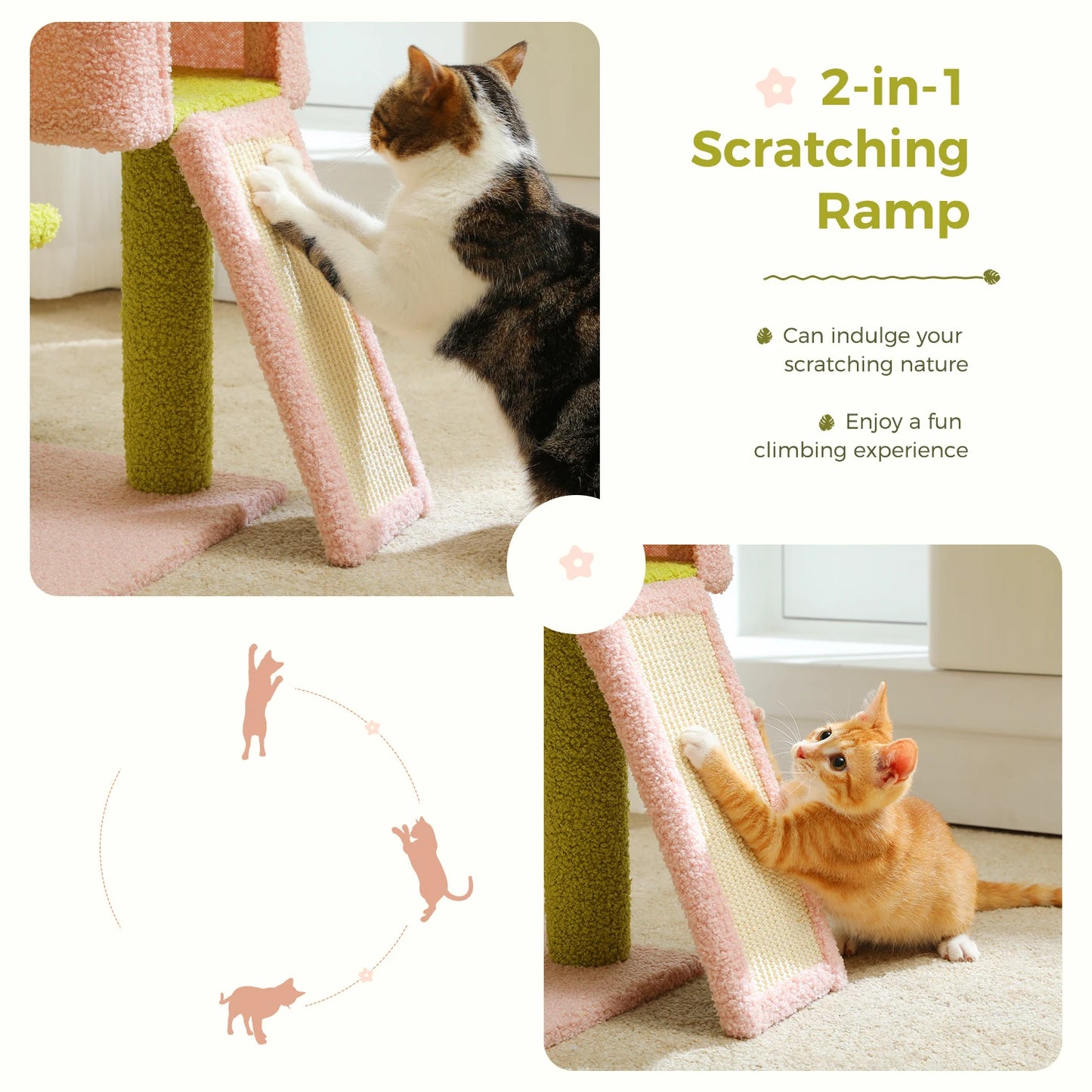 Multi-Level Flower Cat Tree Tower