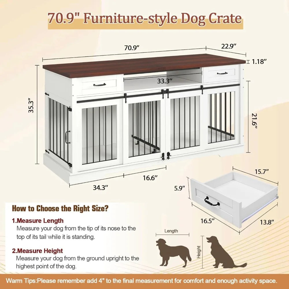 Dog Crate Furniture for 2 Dogs