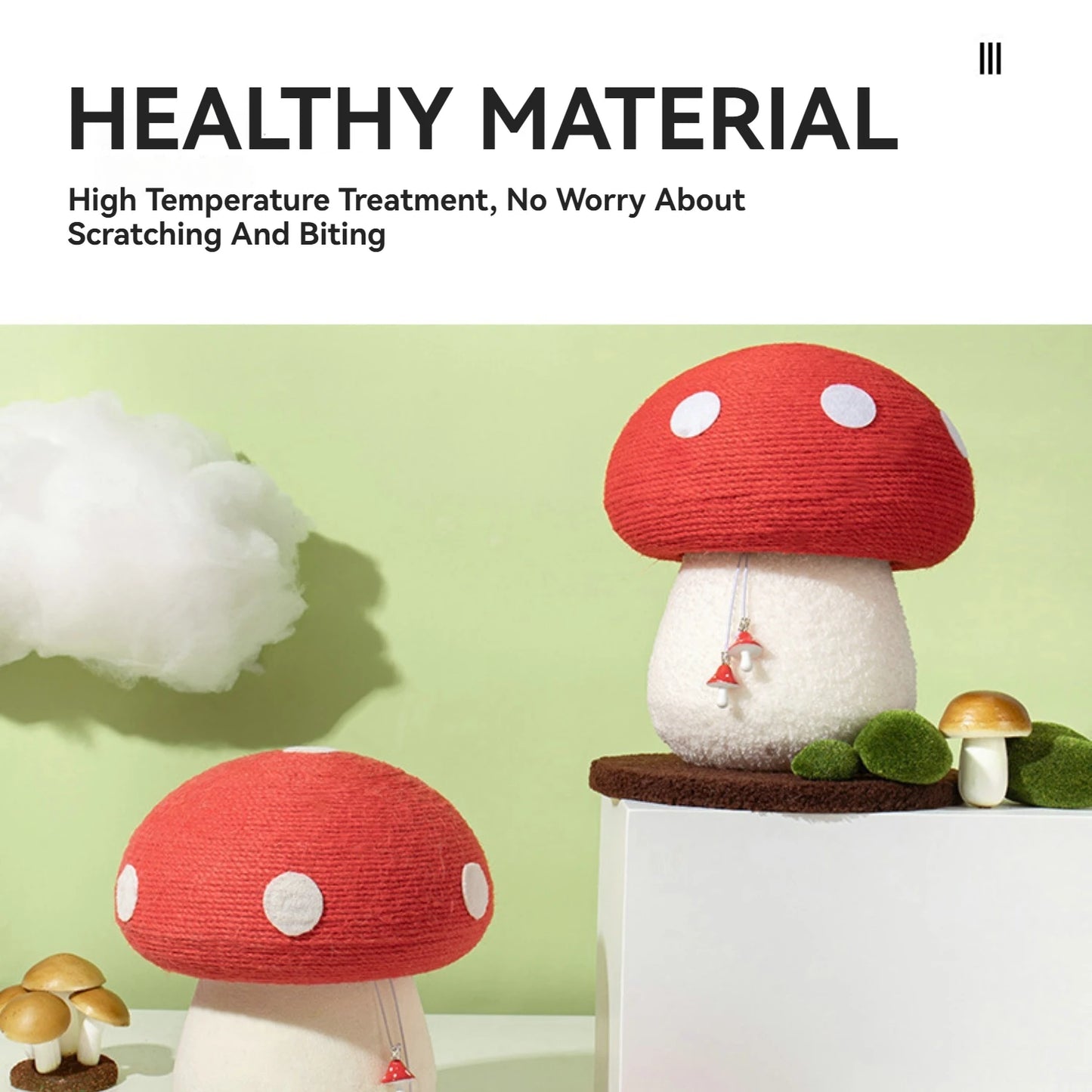 Red Cap Mushroom Kittens Scratching Post