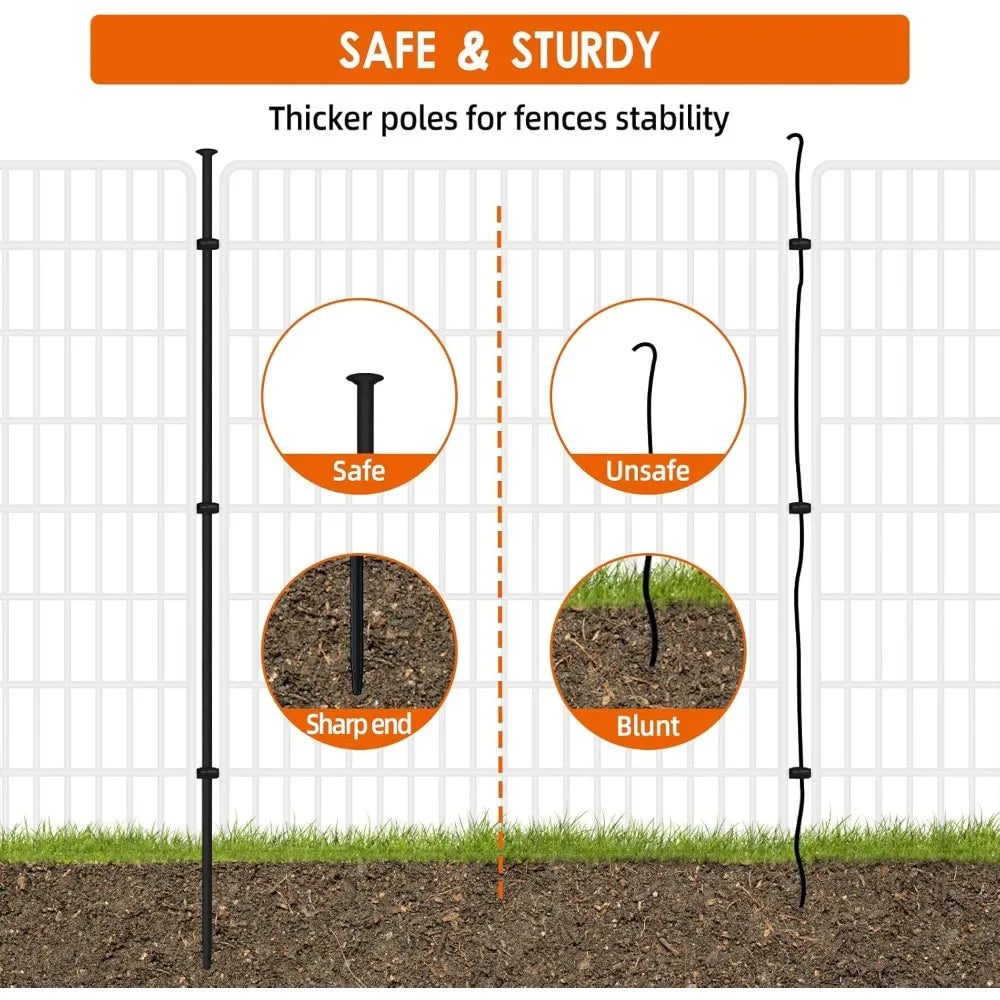 15 Panels No Dig Fence with Gate