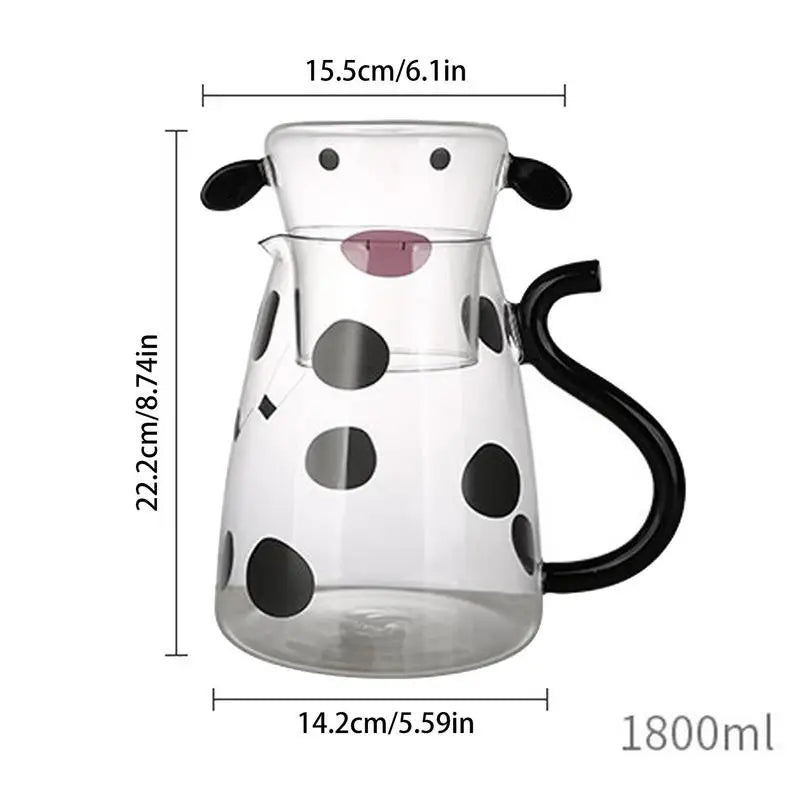 Cow Glass Water Pitcher