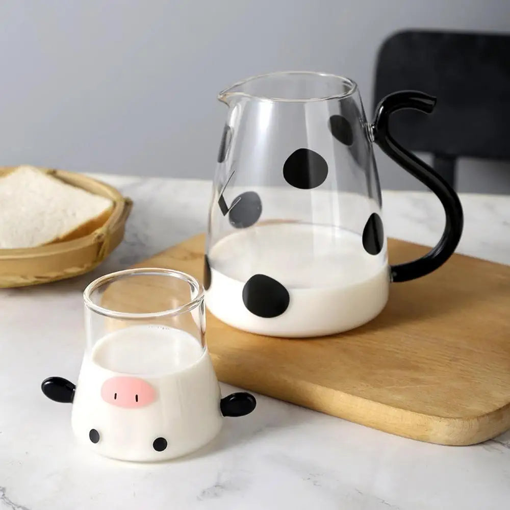 Cow Glass Water Pitcher