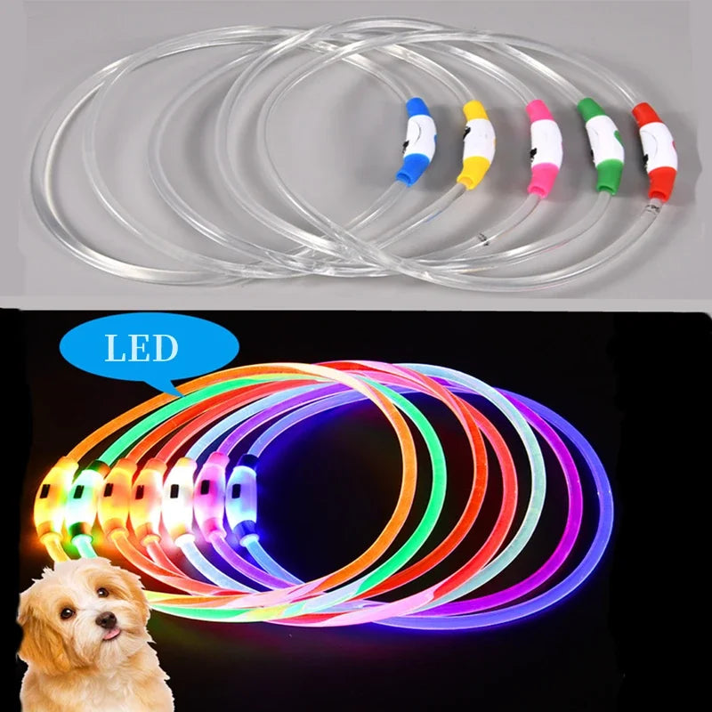 USB Charging Necklace Led Luminous Dog Collar Light