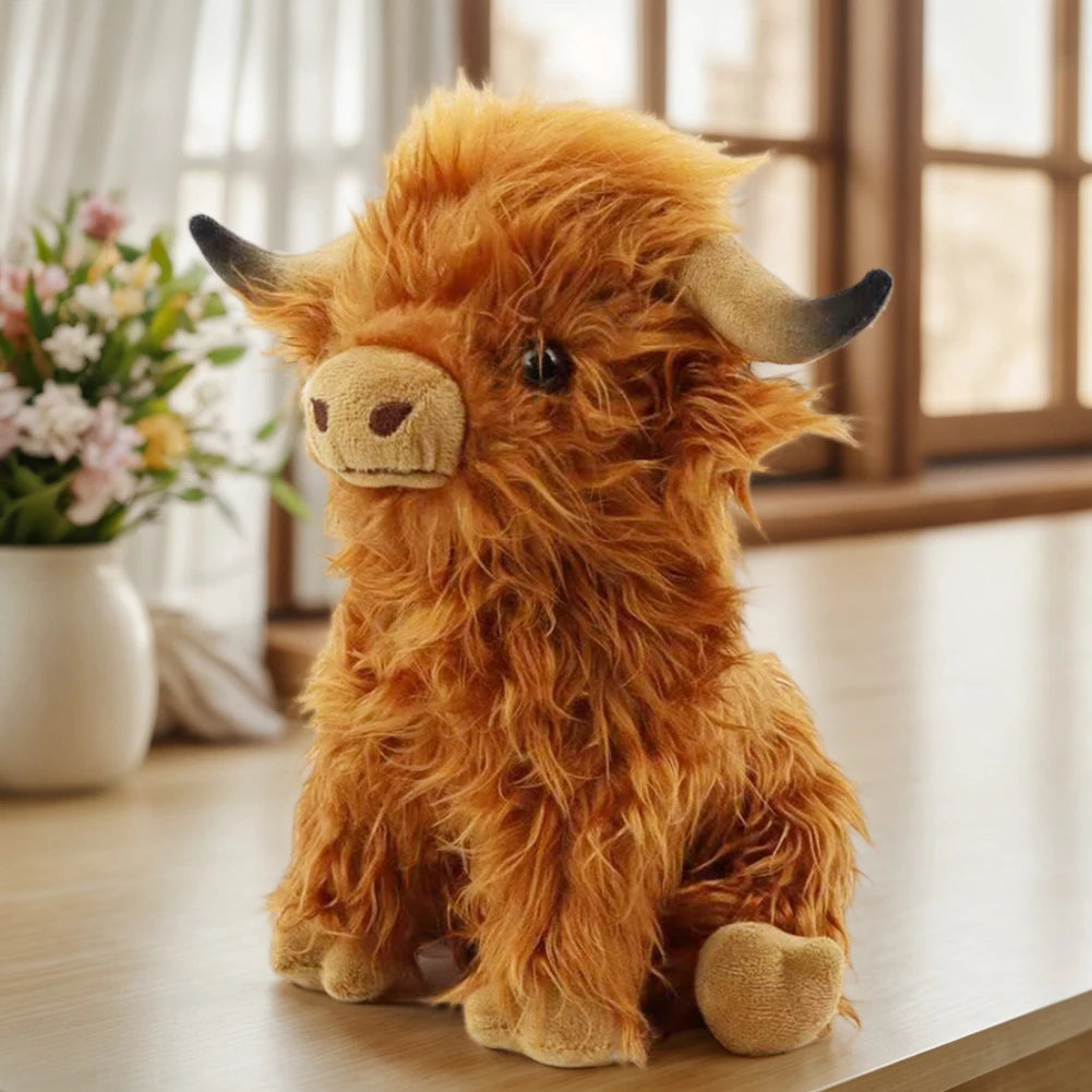 Brown Cute Scottish Highland Cattle Toy