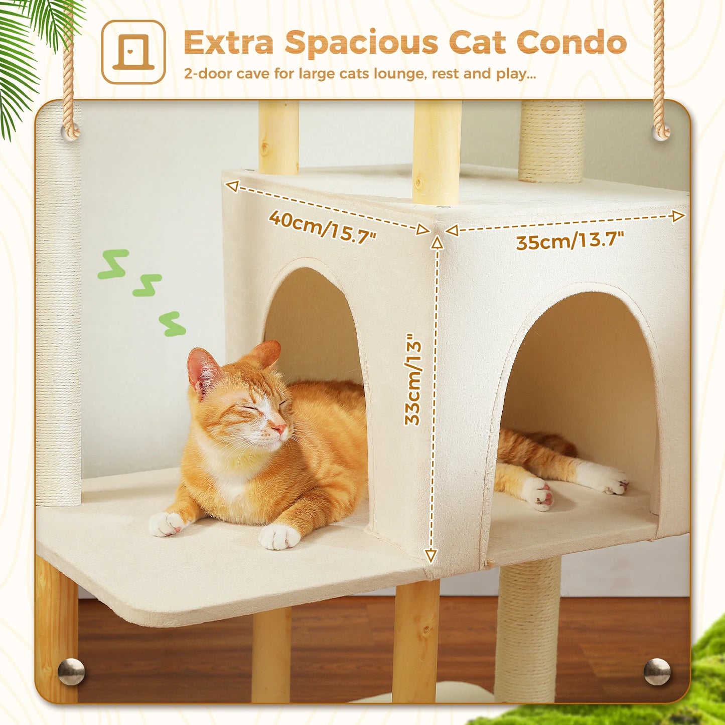 Modern Wooden Cat Tree for Indoor Cats