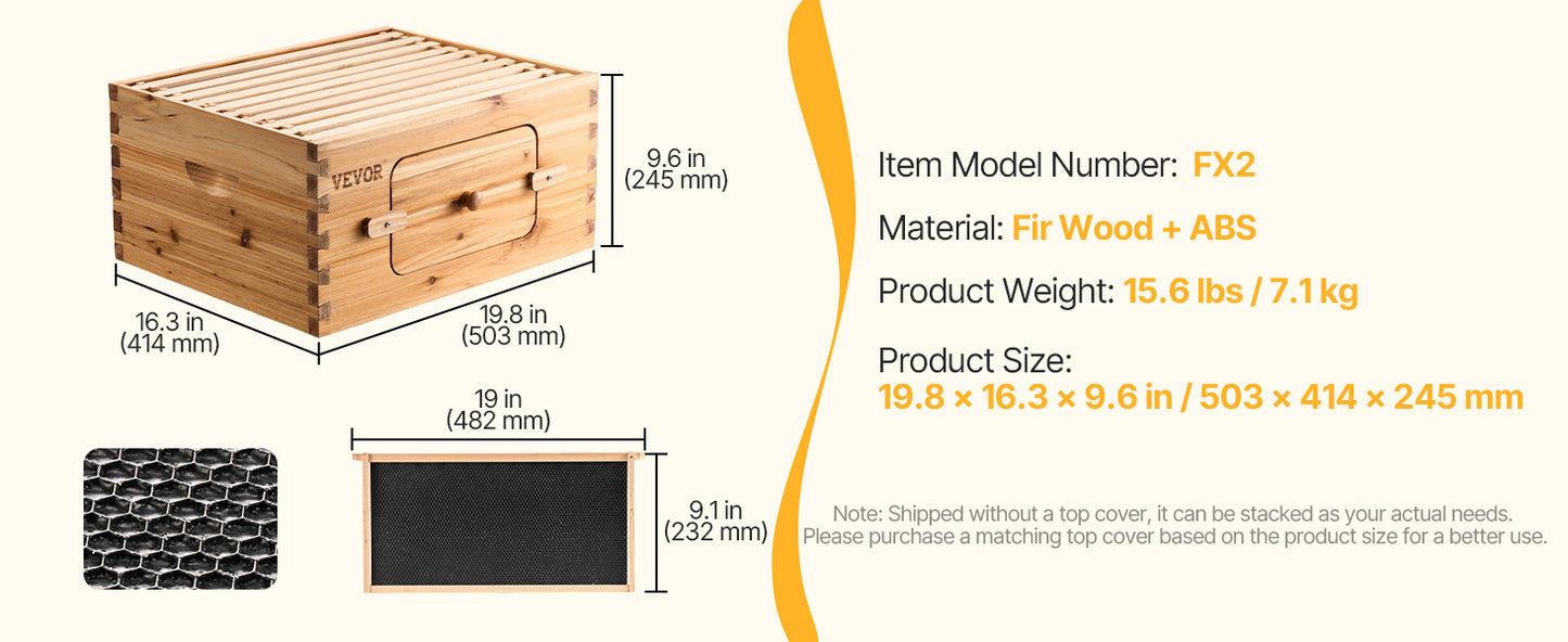 VEVOR Bee Hive Deep Box Starter Kit